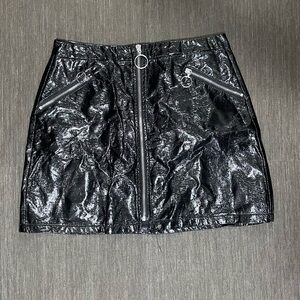 Blush boutique Black faux leather mini skirt